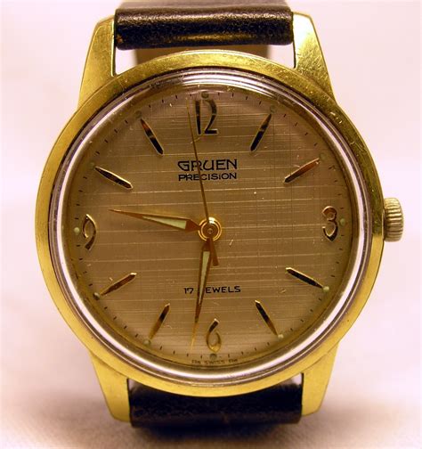 gruen watch on face